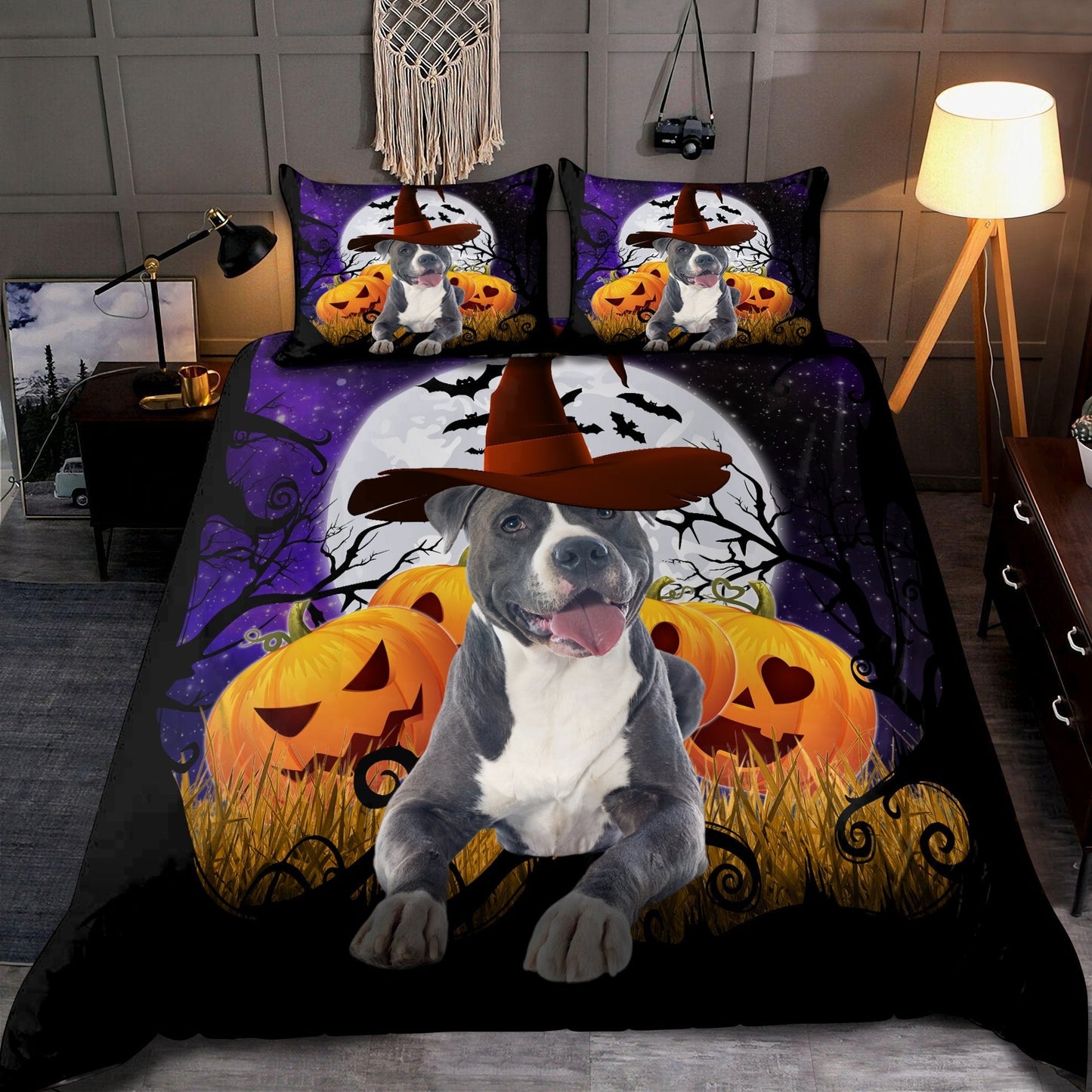 Love Pit Bull Halloween Bedding DD08192002