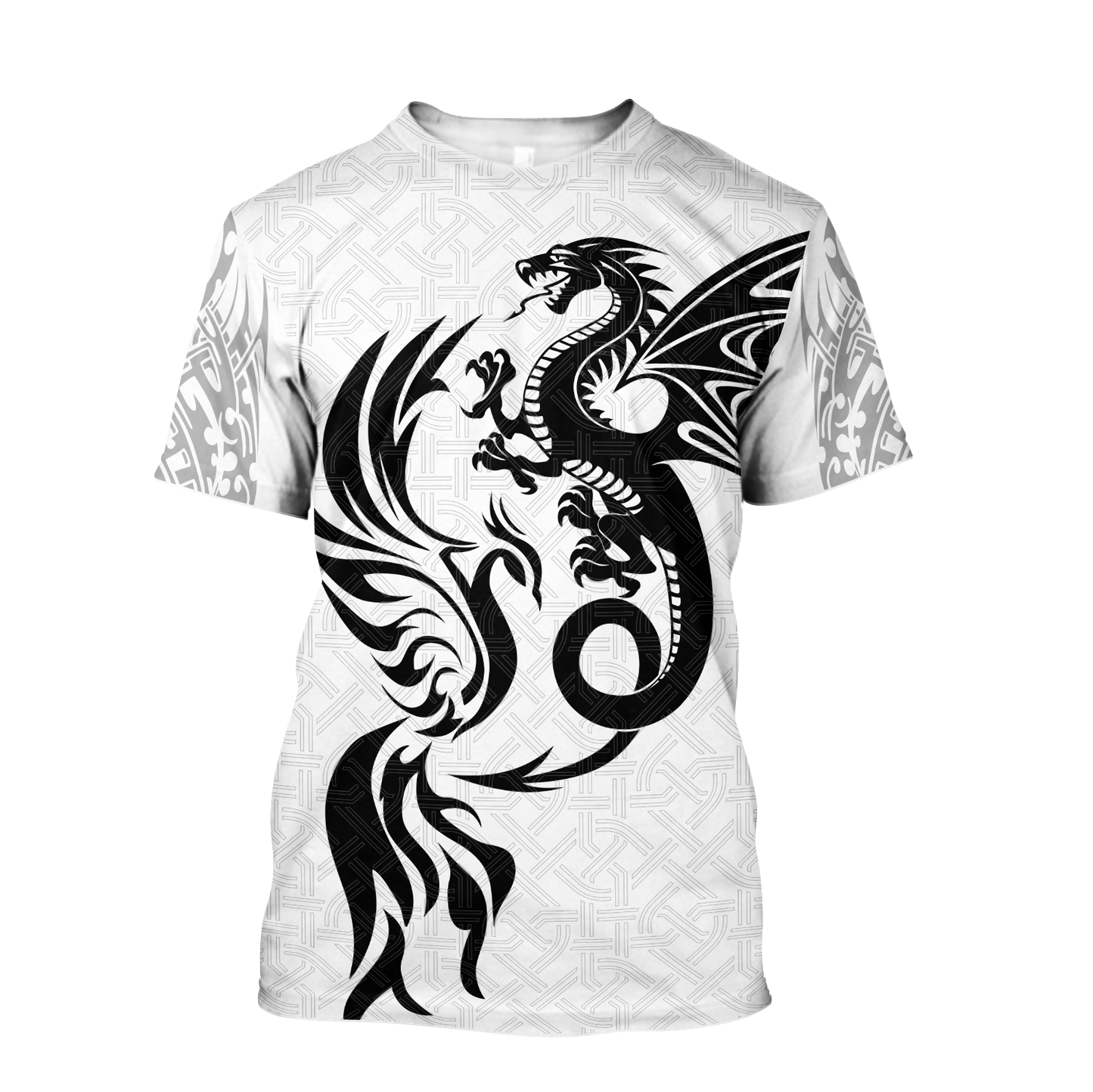 White Dragon And Phoenix 3D Hoodie Shirt For Men And Women