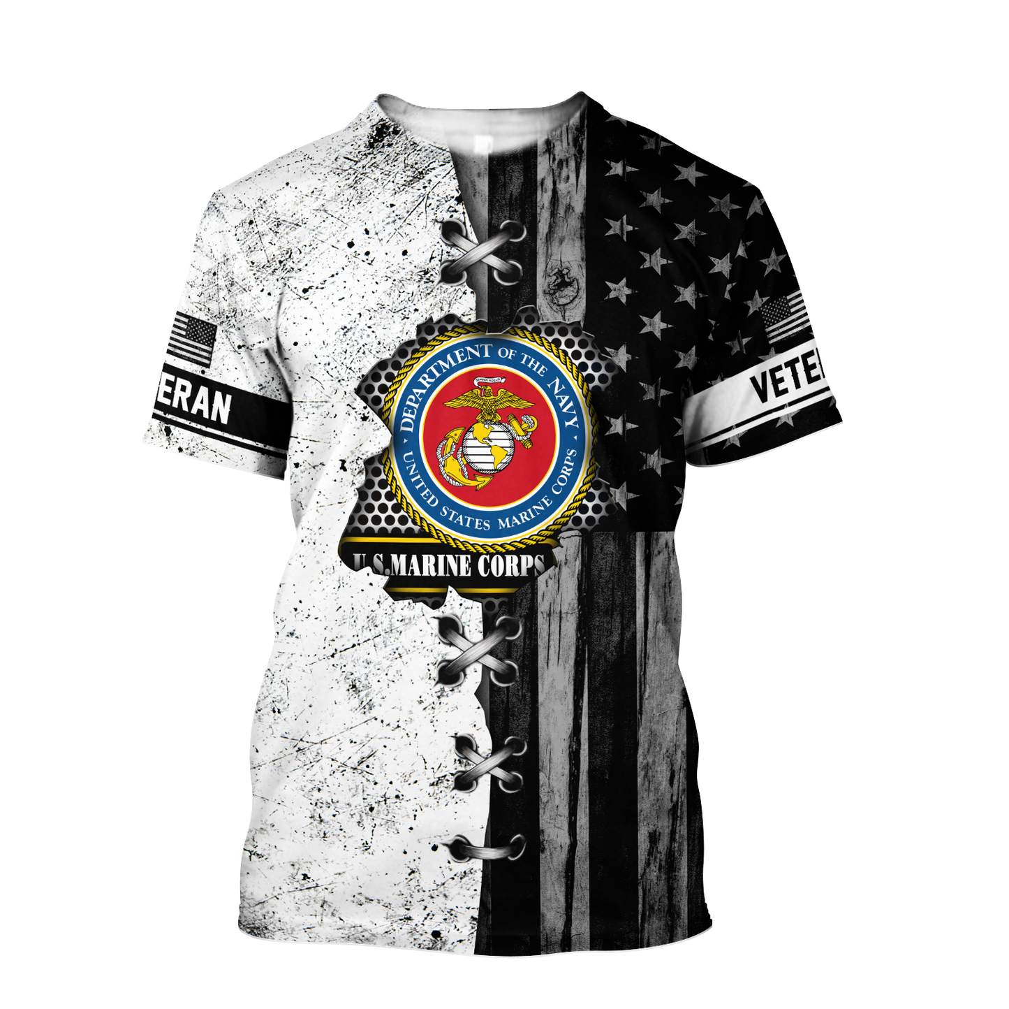 Veteran US Marine Corps in my heart 3D shirts for men and women BW Proud Military