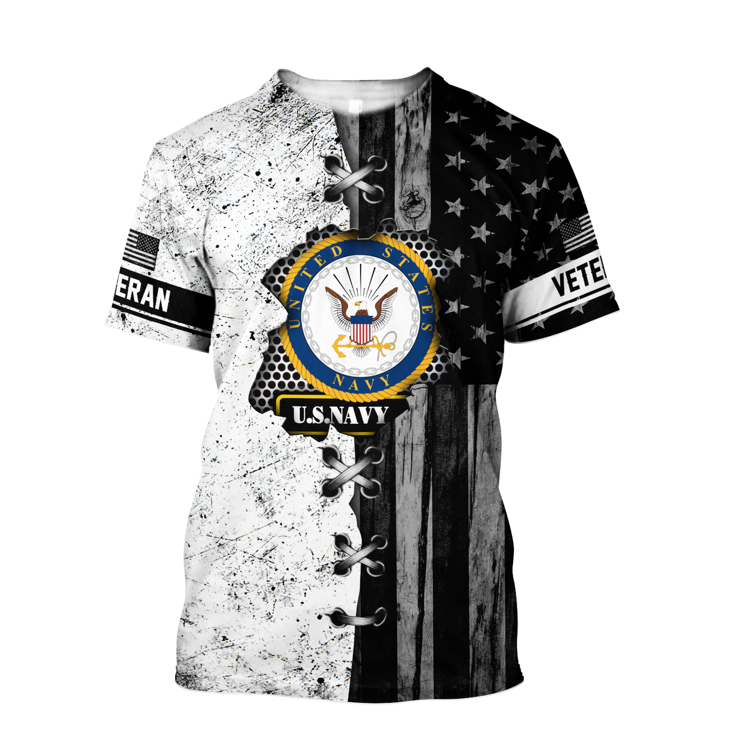 Veteran US Navy in my heart 3D shirts for men and women BW Proud Military