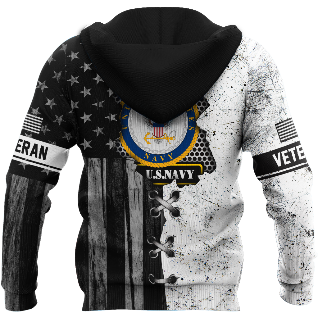 Veteran US Navy in my heart 3D shirts for men and women BW Proud Military