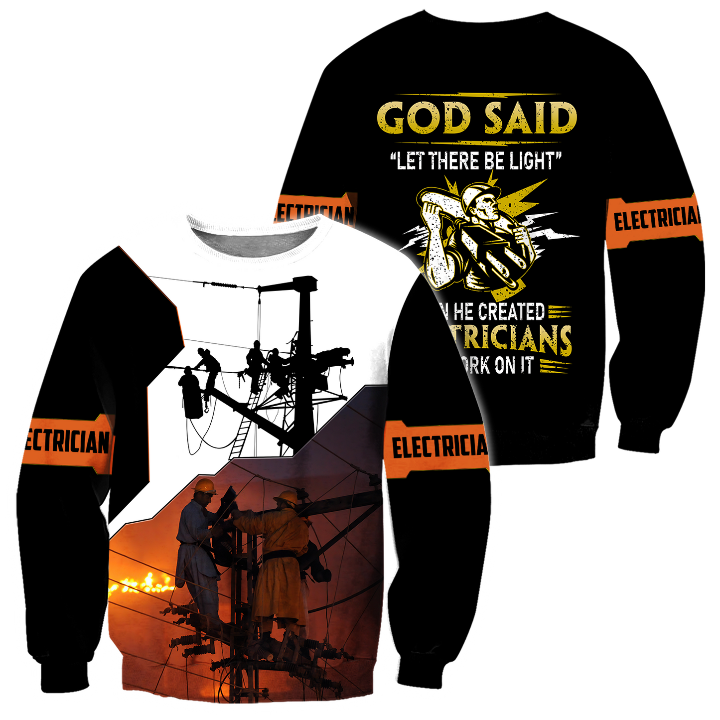 Awesome Electrician Let There Be Light Hoodie For Men MEI