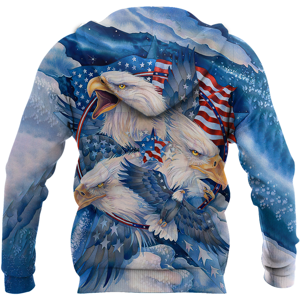 All Over Printed Bald Eagle Hoodie DD09082001-MEI
