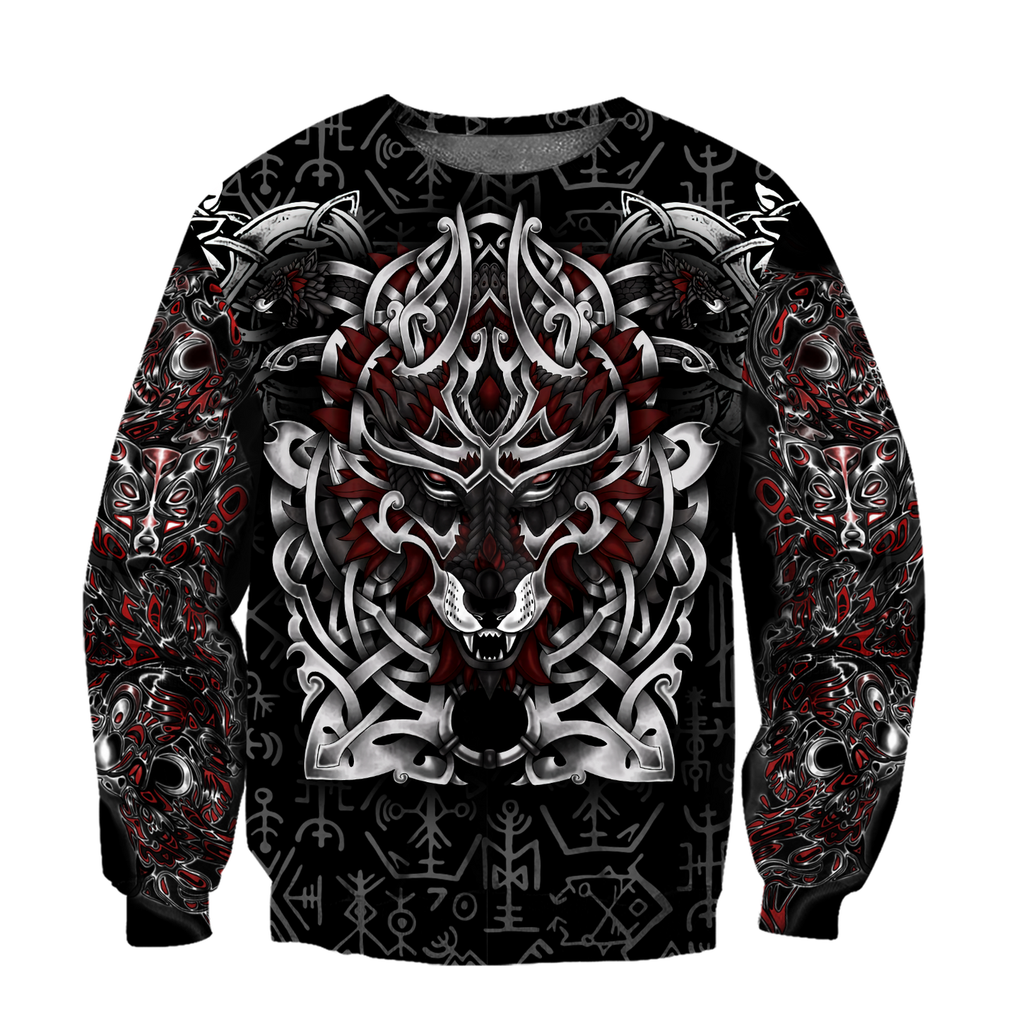 3D All Over Print Celtic Viking Wolf Hoodie DD08262002