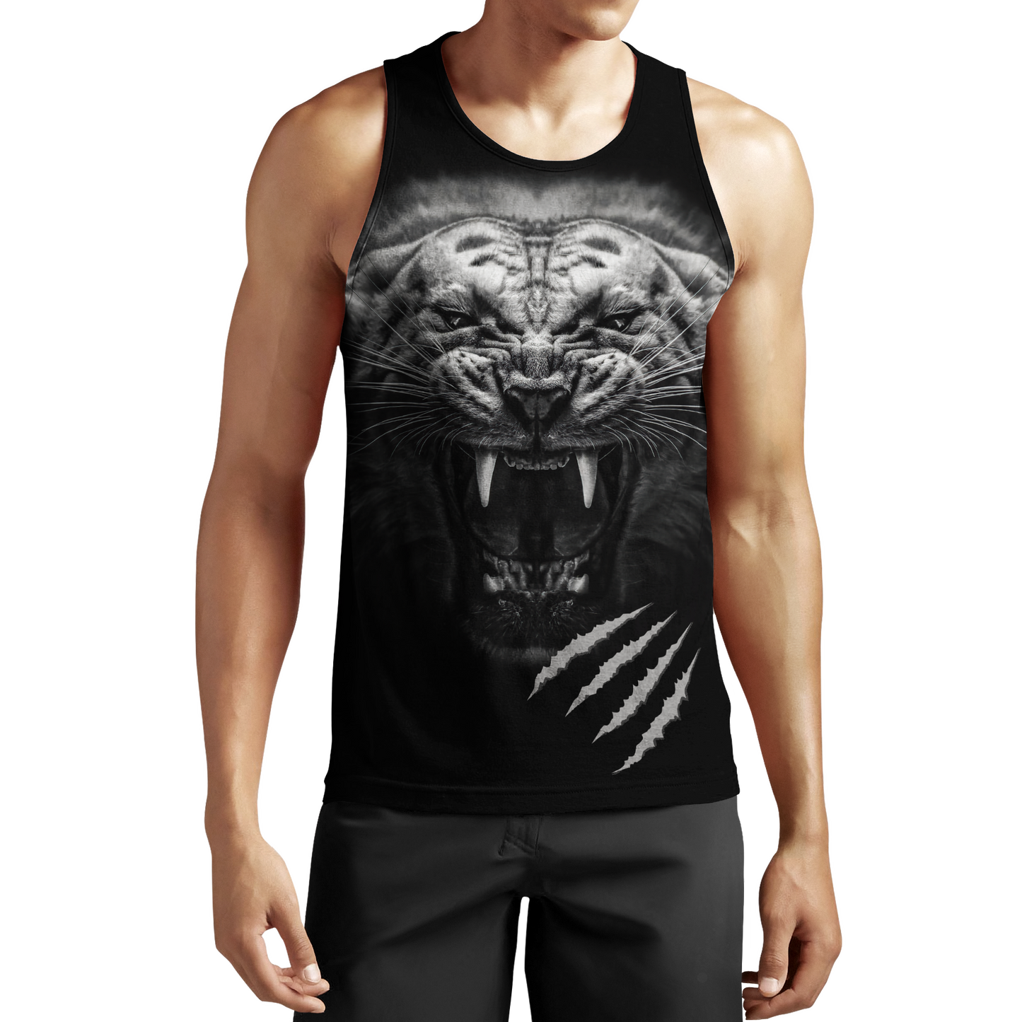 White Tiger Over Printed Hoodie