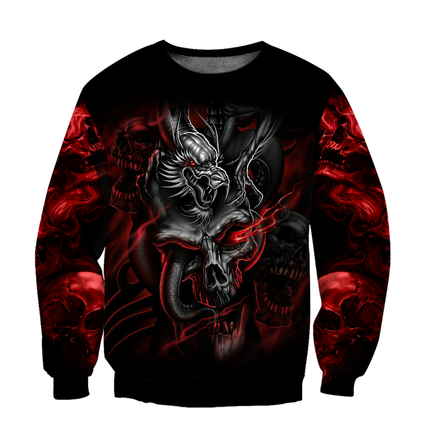 Amazing Red Dragon Skull Hoodie For Men And Women MEI