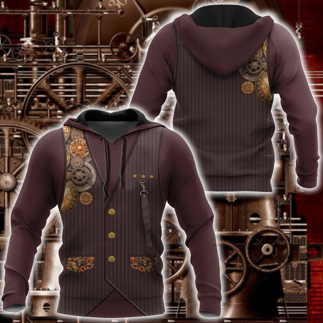 Steampunk Mechanic All Over Printed Hoodie For Men and Women TN