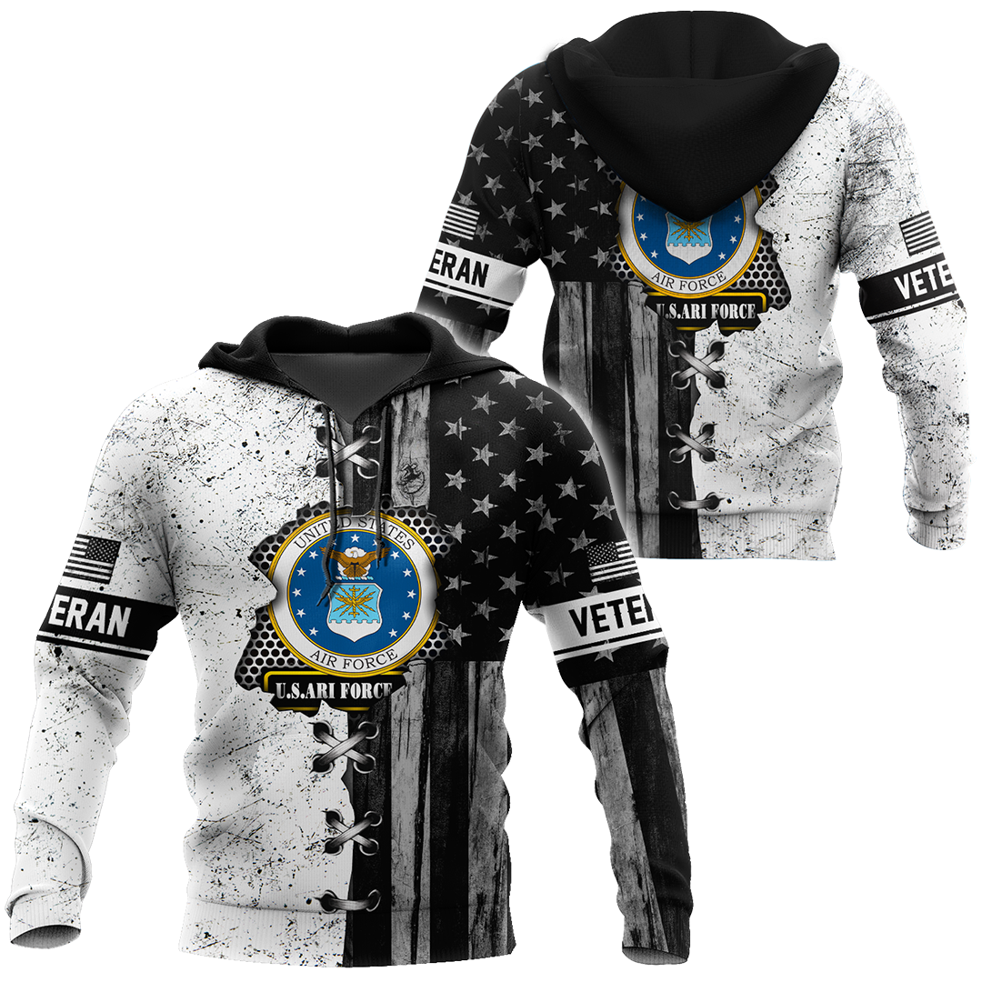 Veteran US Air Force in my heart 3D shirts for men and women BW Proud Military