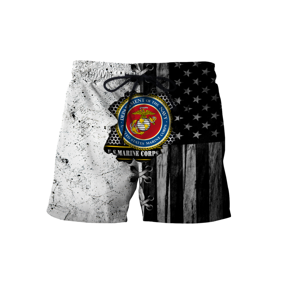 Veteran US Marine Corps in my heart 3D shirts for men and women BW Proud Military