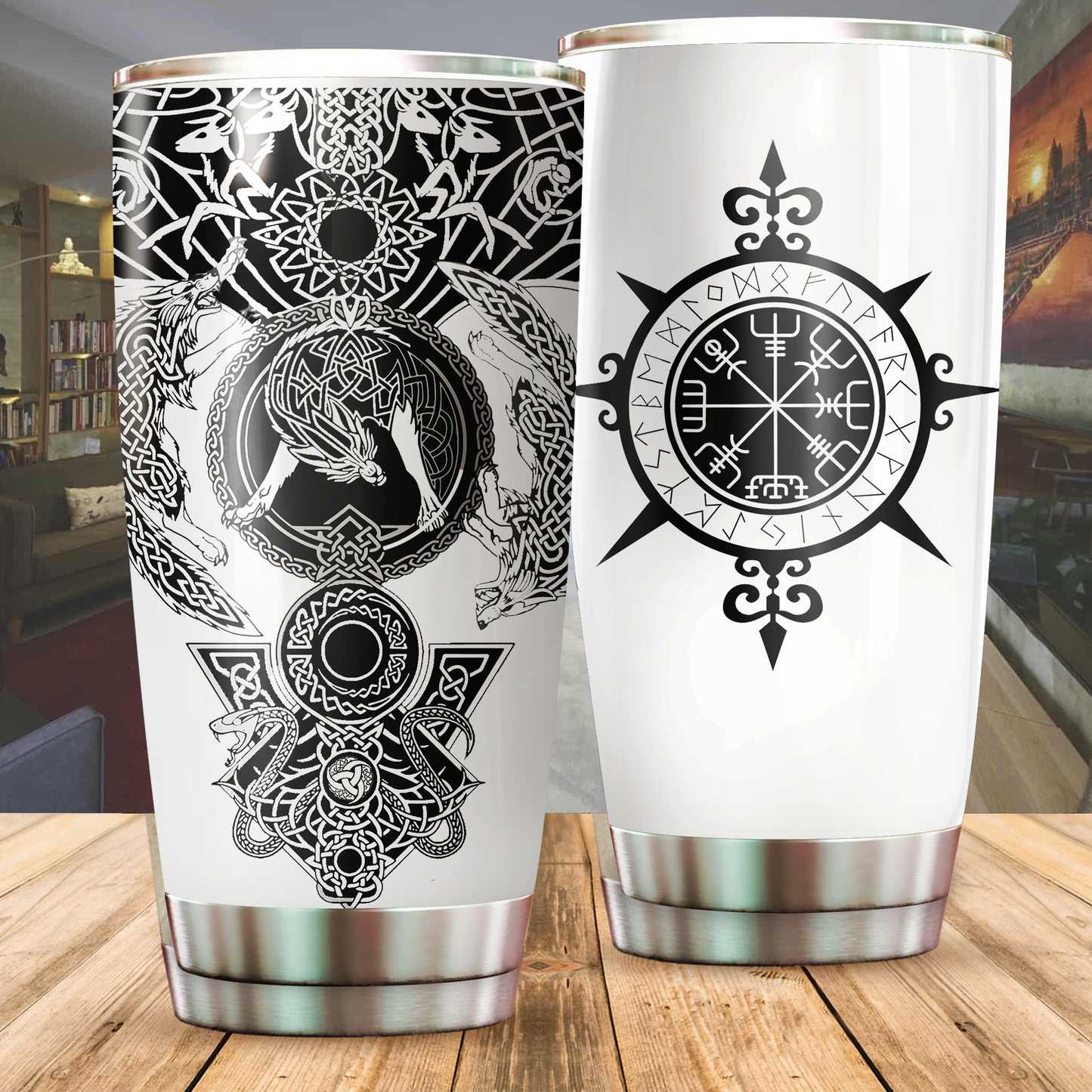 Viking Tattoo Stainless Steel Tumbler Cup