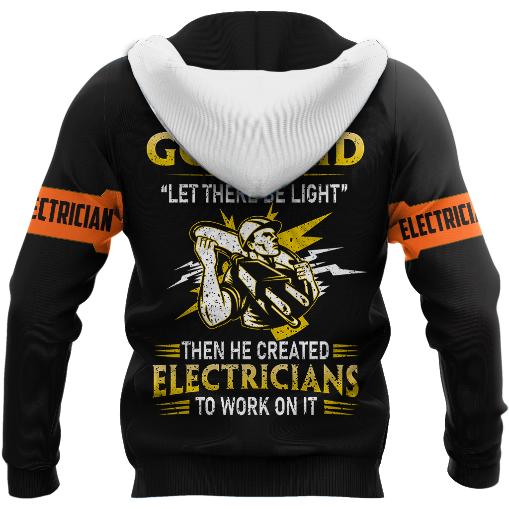 Awesome Electrician Let There Be Light Hoodie For Men MEI