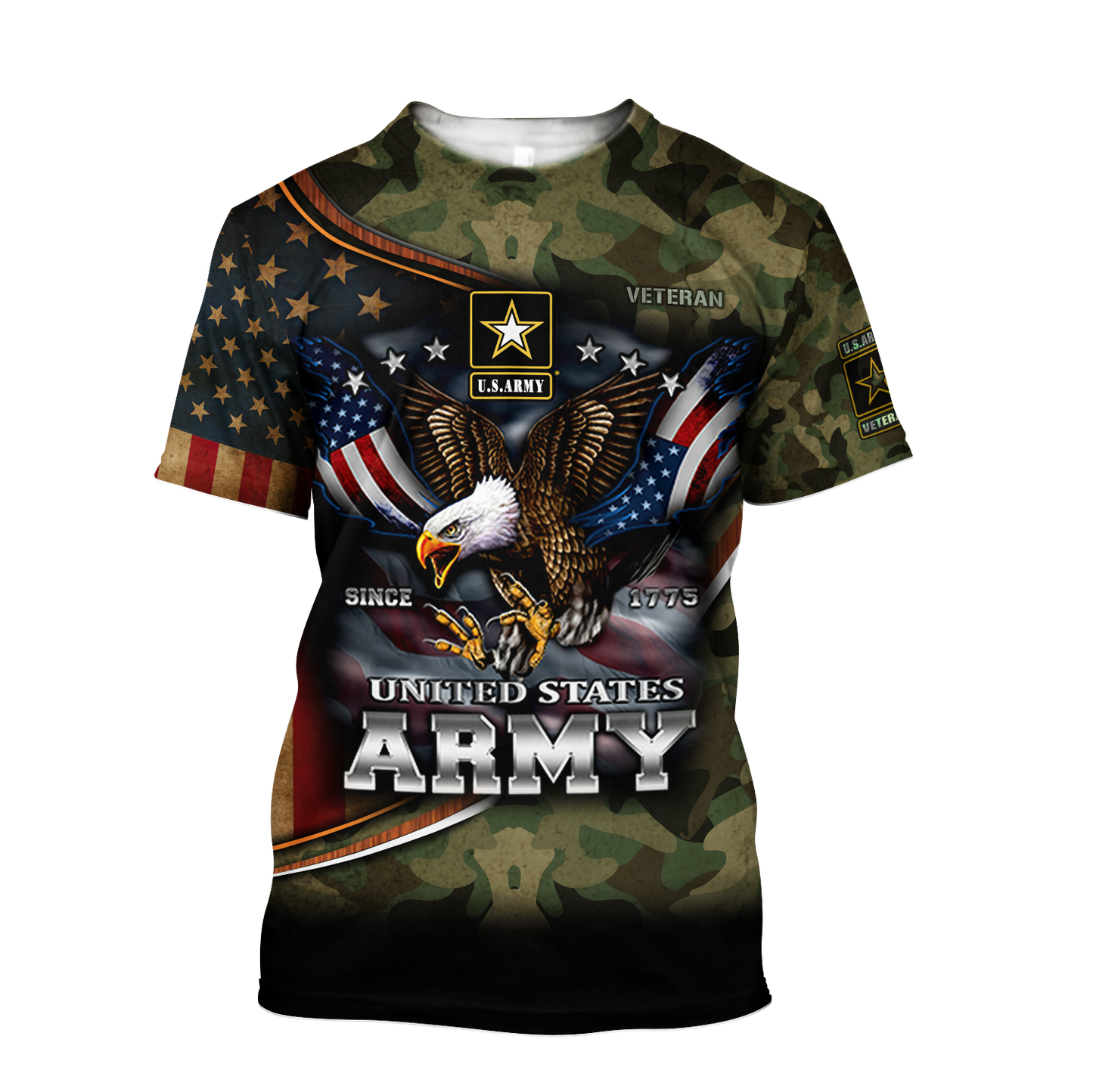 US Army Hoodie Since 1775 Eagle With American Flag Wings Proud Military