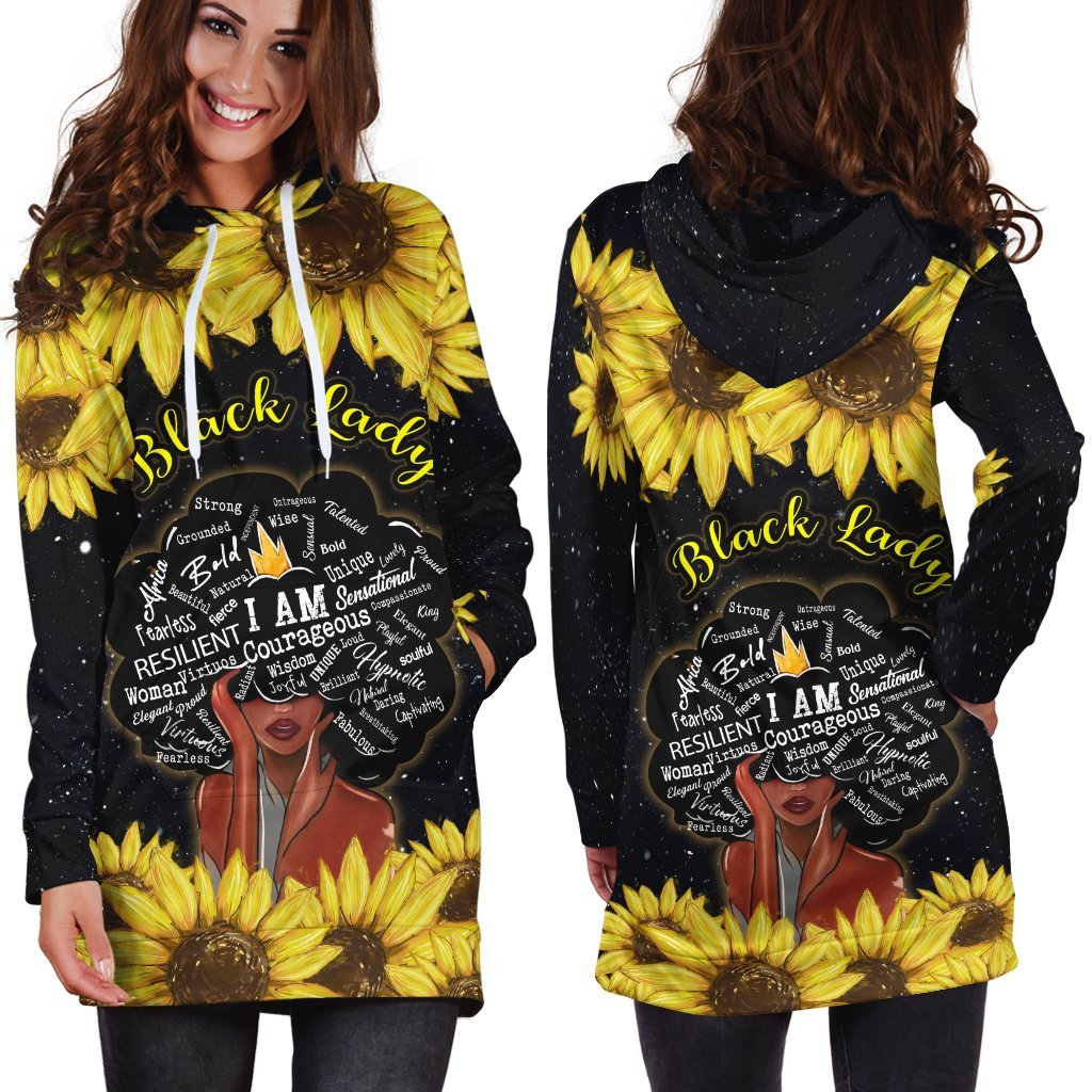 Black Lady: Black Is Beautiful Hoodie And Hoodie Dress NTN08292001