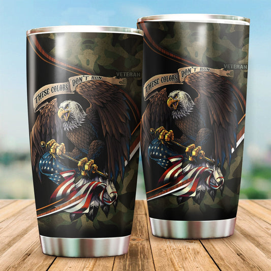 US Veteran Camo stainless steel tumbler Proud Military