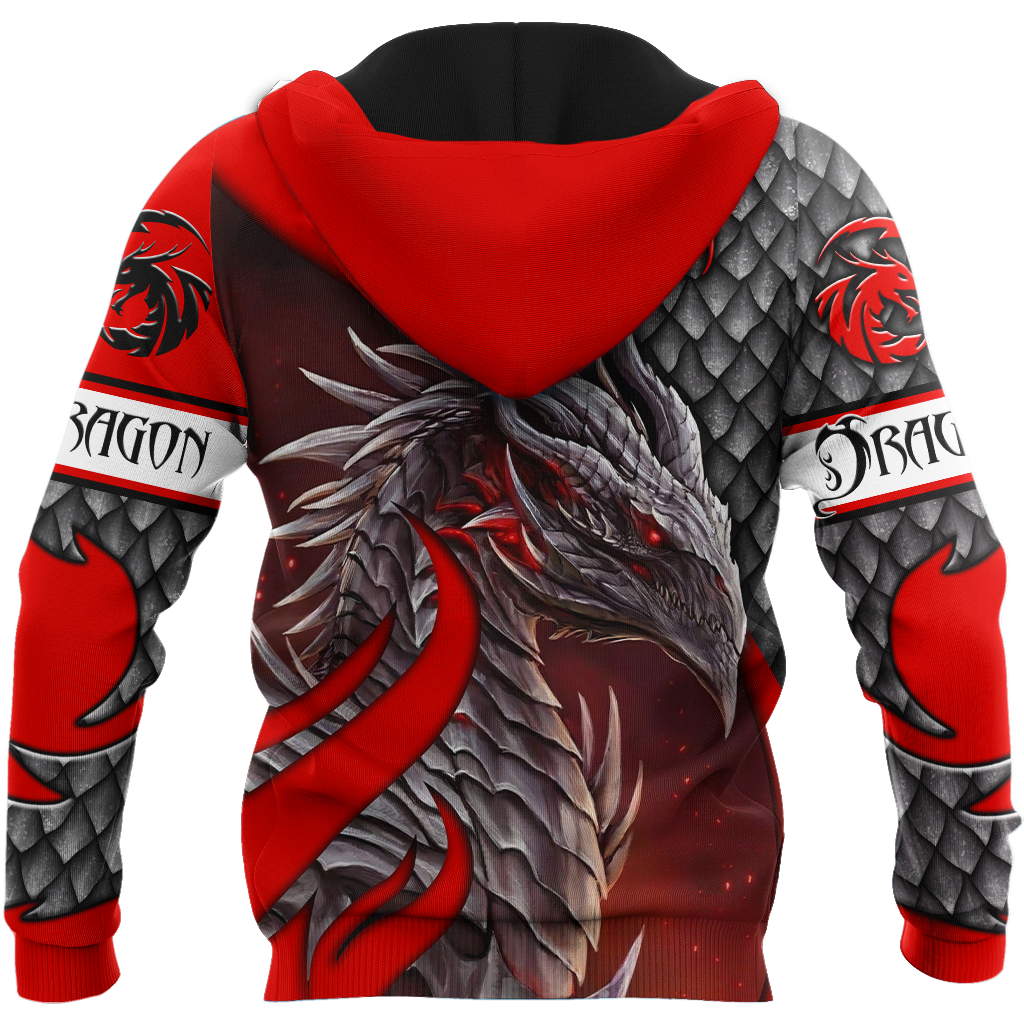 Beautiful Red Dragon Scales Hoodie MEI