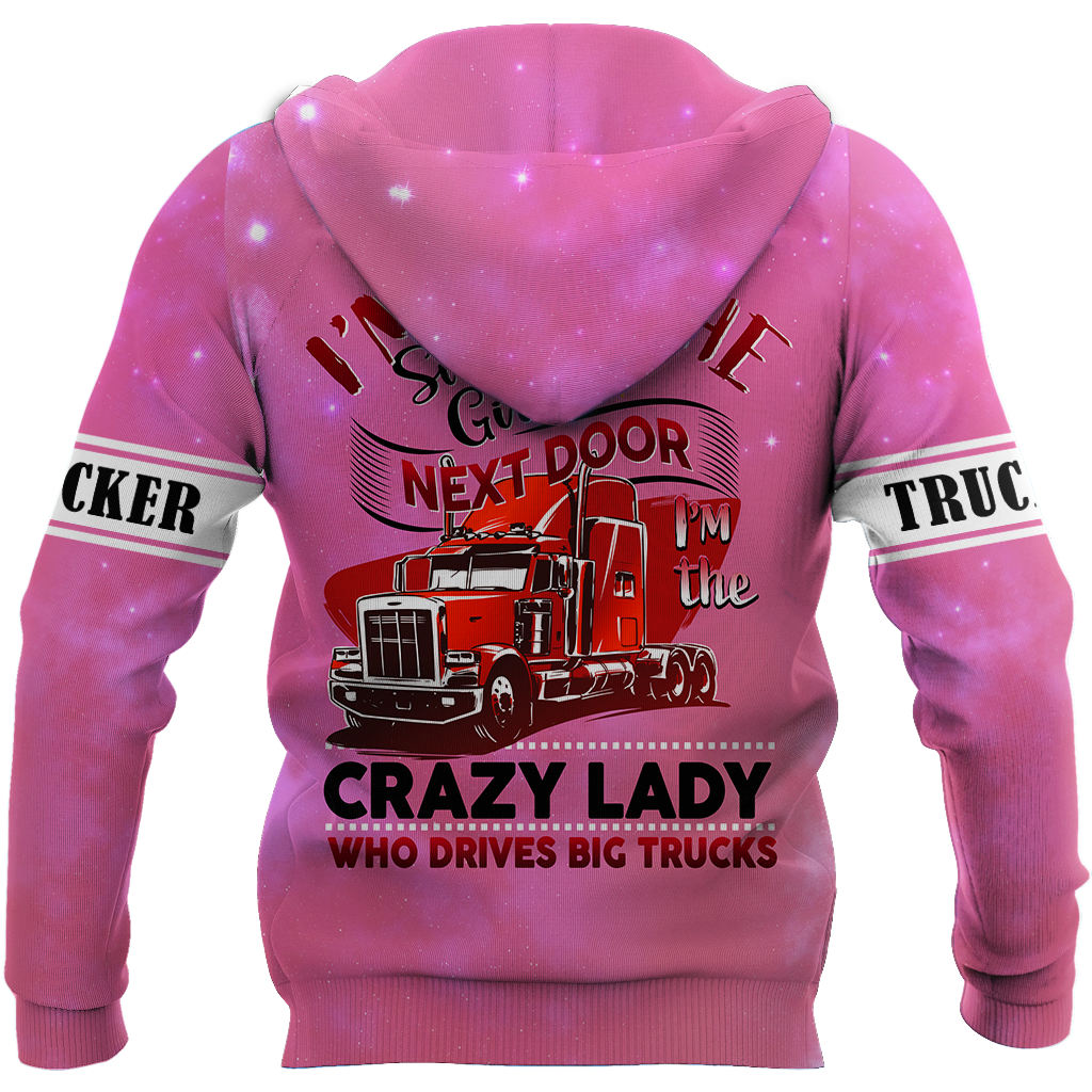 All Over Printed Trucker Lady Hoodie DD09212002-MEI