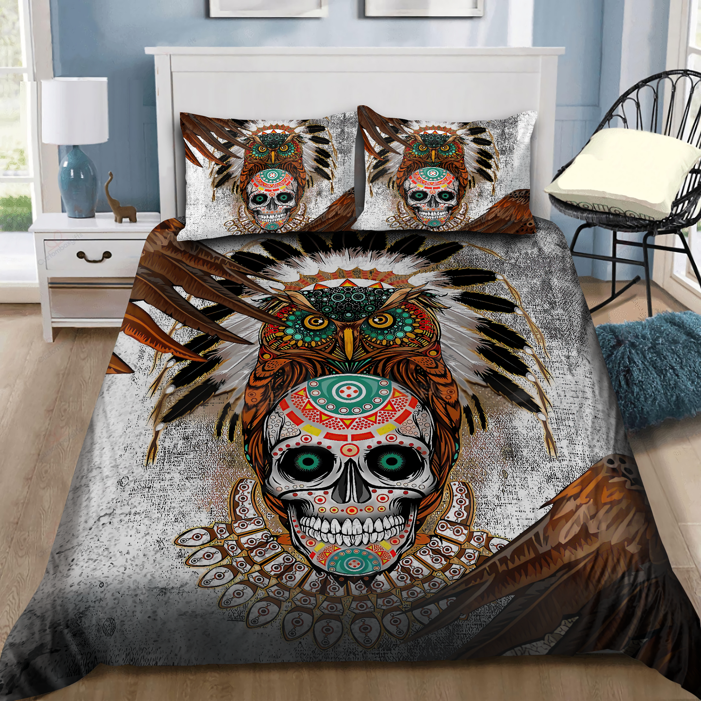 Sugar Native Skull Bedding Set
