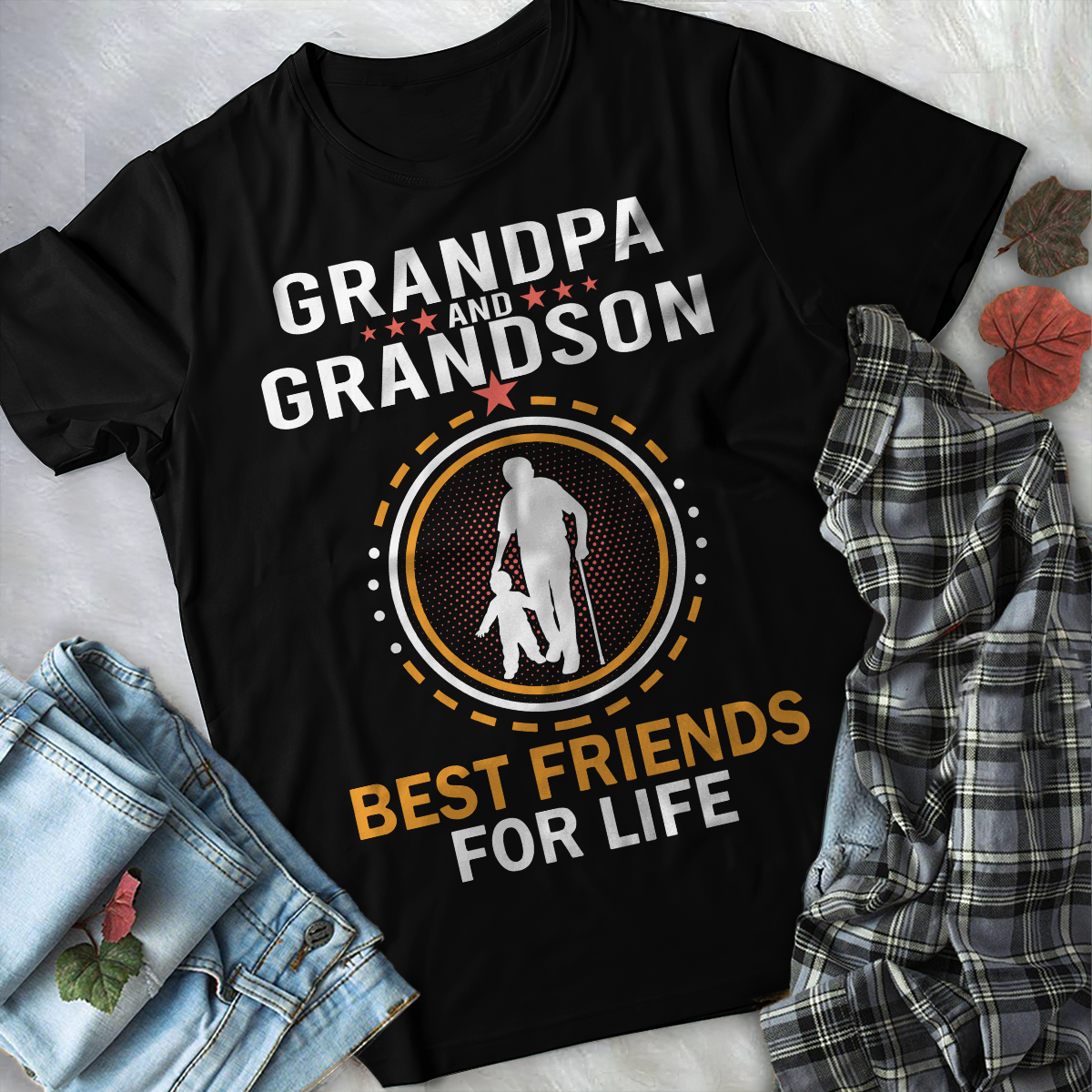 Grandpa And Grandson Best Friends For Life T shirt PL