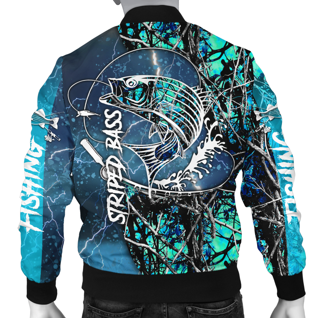 Striped Bass Fishing water camo all over printed shirts for men and women