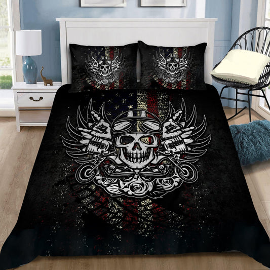 Awesome Skull Motorbike Bedding Set AM072060-LAM-LAM-US Twin-Vibe Cosy™