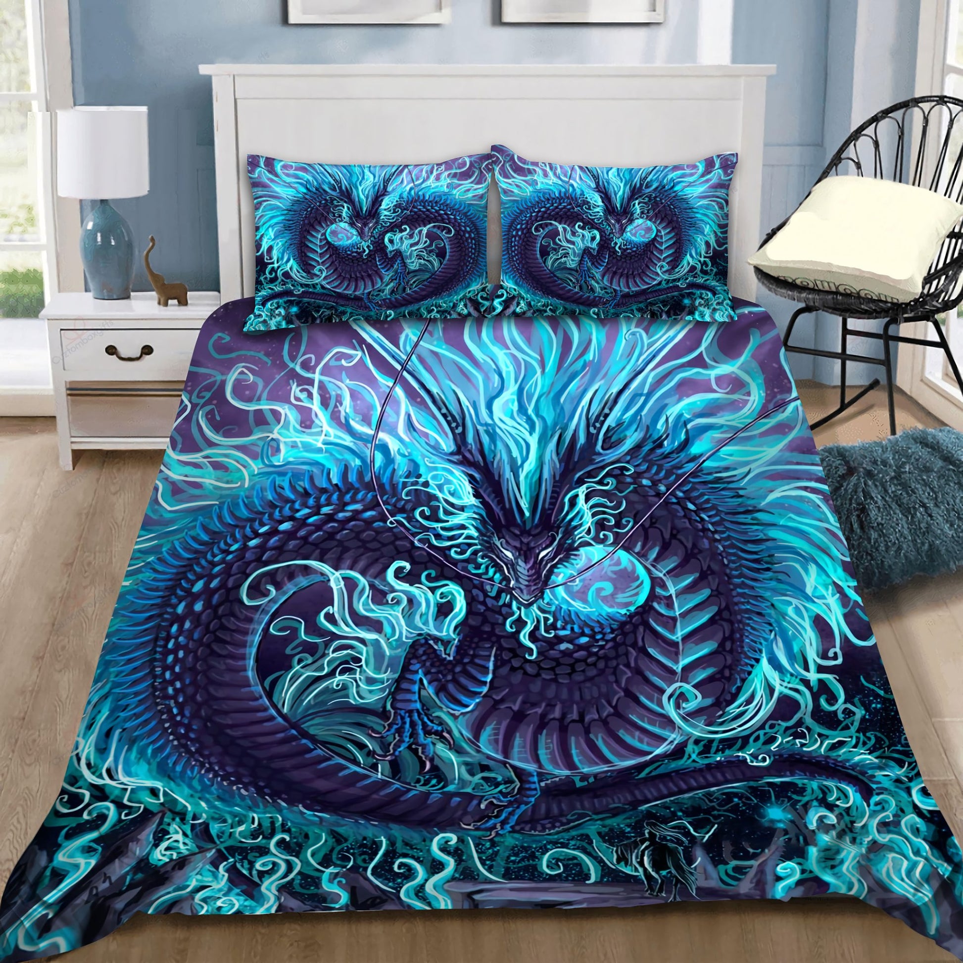 Blue Dragon Art Bedding Set HAC080704-NM-Bedding Set-NM-Twin-Vibe Cosy™