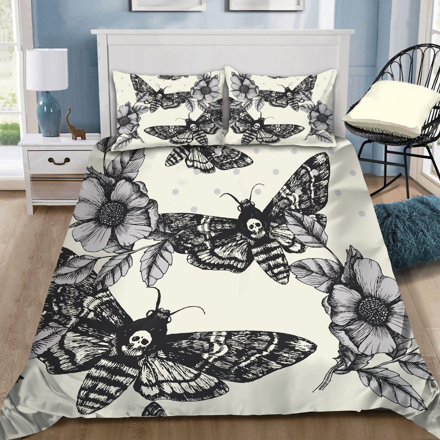 Butterfly Skull Art Bedding Set HAC080706-NM-Bedding Set-NM-Twin-Vibe Cosy™