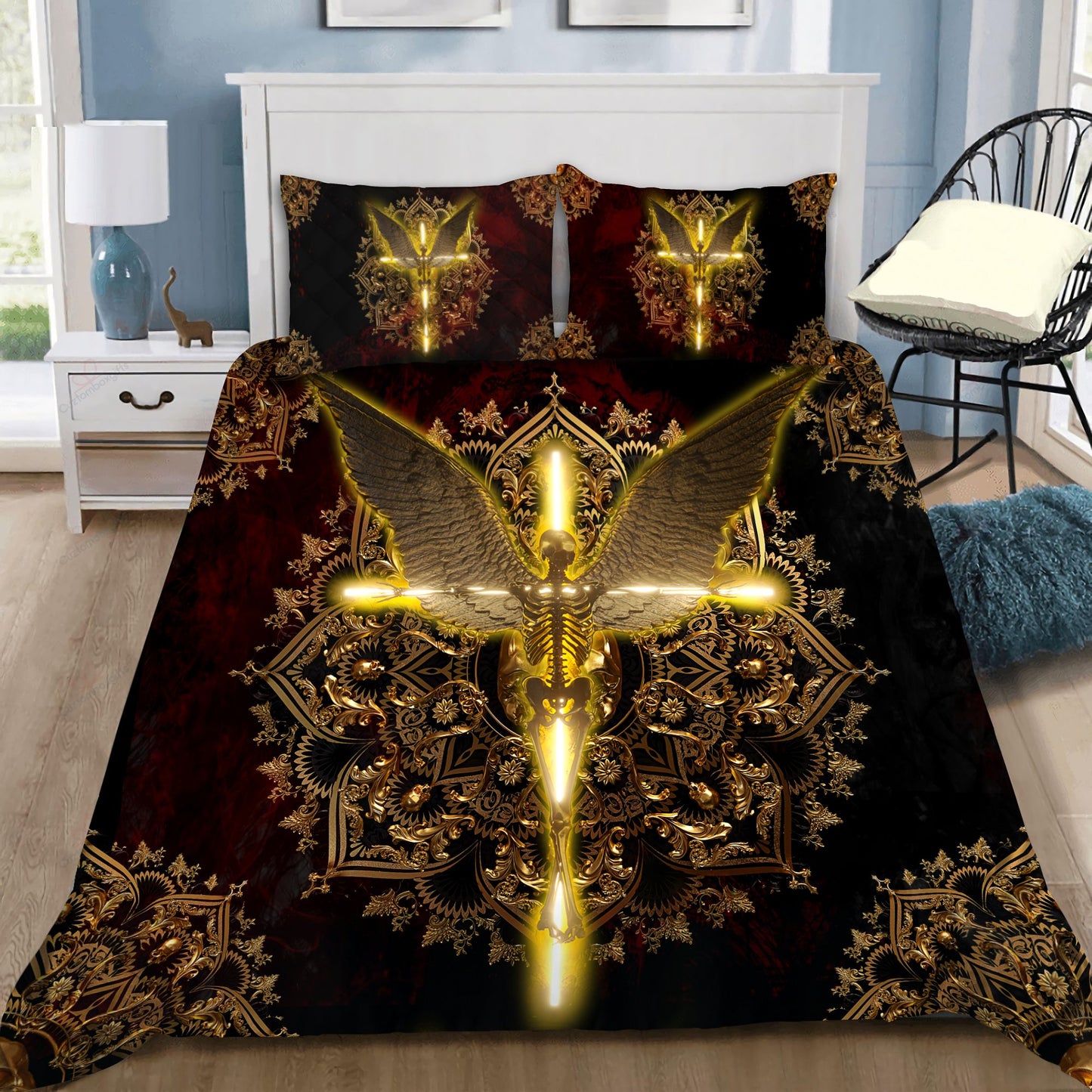 Angel & Demon Skull Art Bedding Set HAC060701-NM-Bedding Set-NM-Twin-Vibe Cosy™