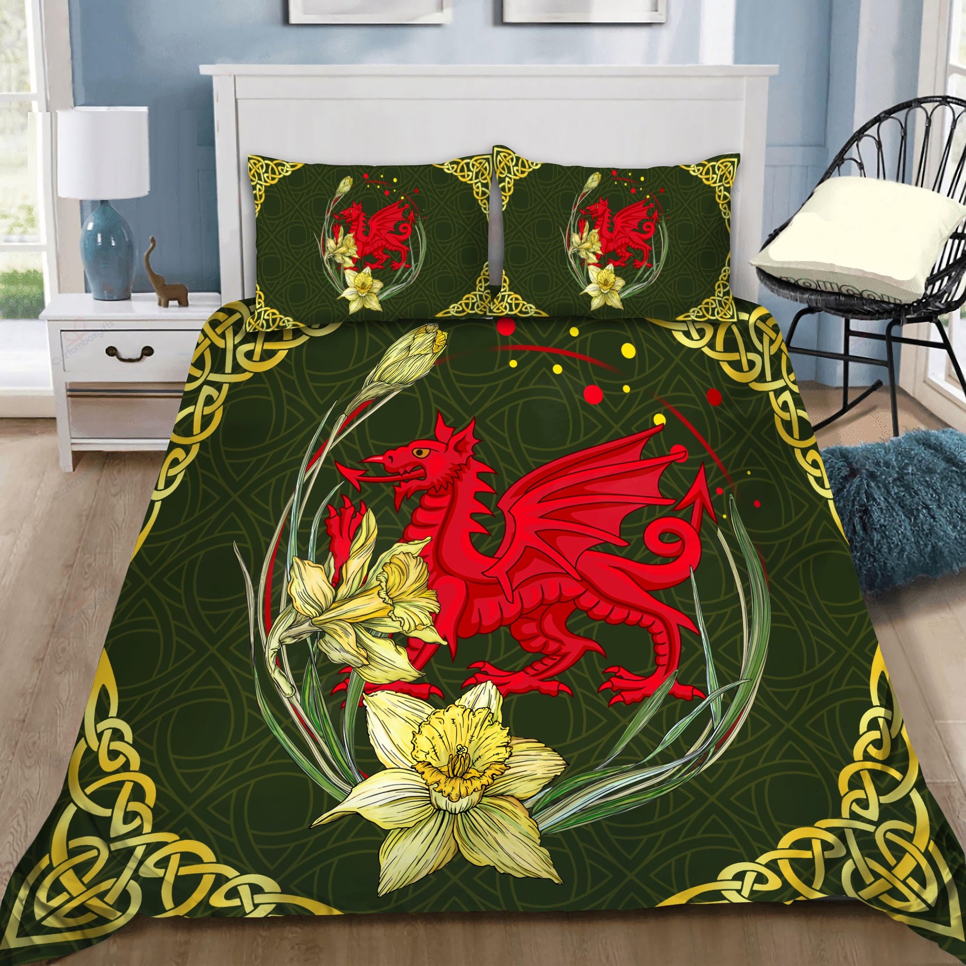 Welsh Dragon Bedding Set HAC040701-NM-Bedding Set-NM-US Twin-Vibe Cosy™