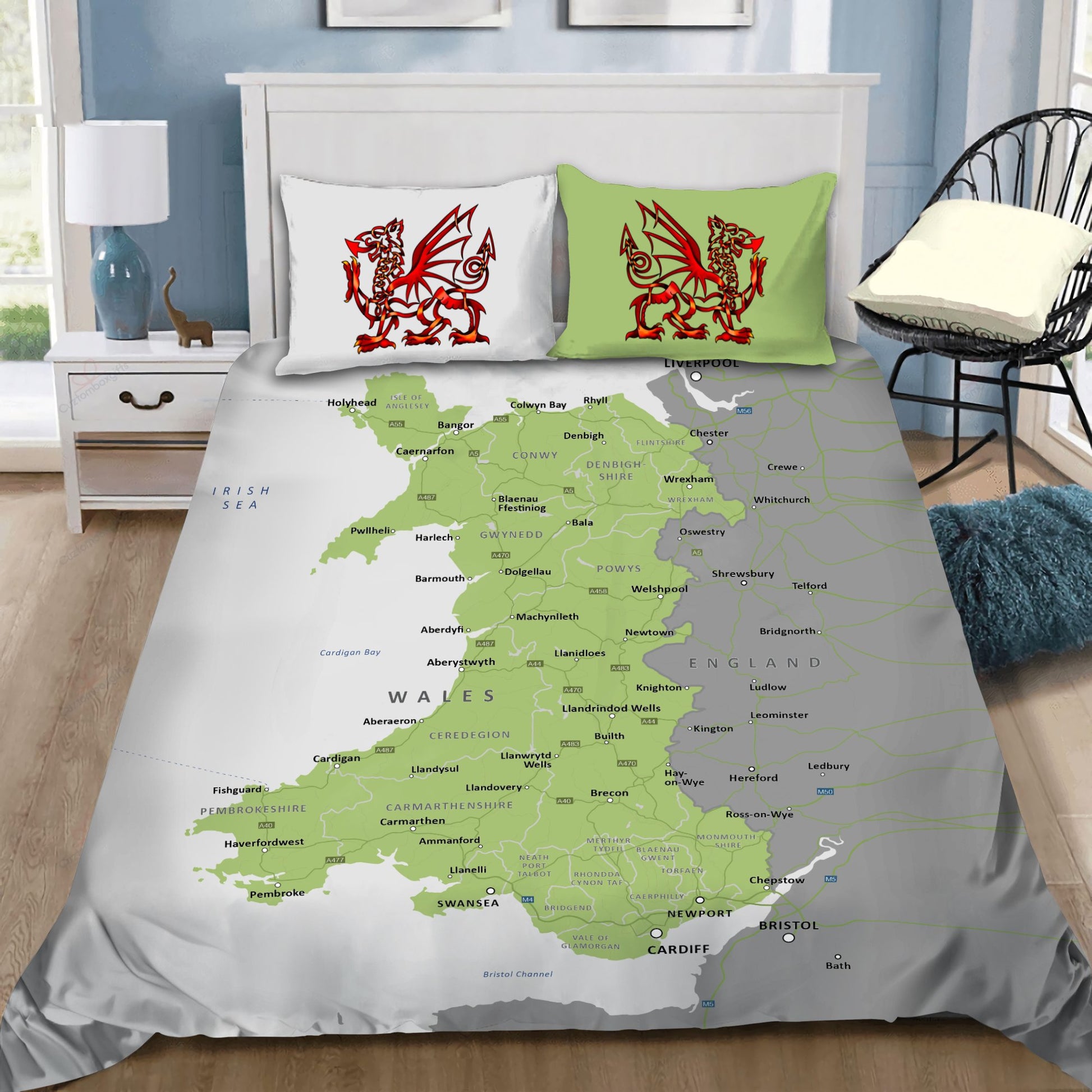 Welsh Map Bedding Set HAC030704-NM-Bedding Set-NM-US Twin-Vibe Cosy™