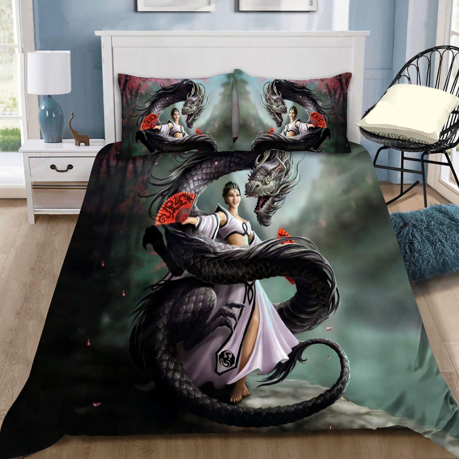 Angel & Dragon Gothic Art Bedding Set HAC100705-NM-Bedding Set-NM-Twin-Vibe Cosy™