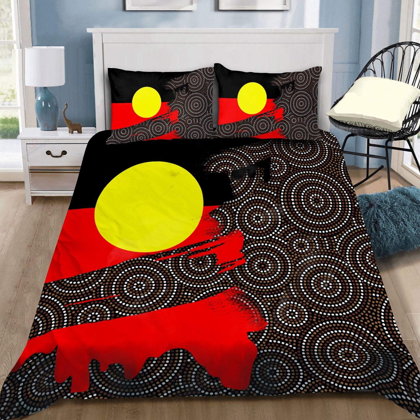 Aboriginal Bedding Set , Aboriginal Flag and Pattern-HP