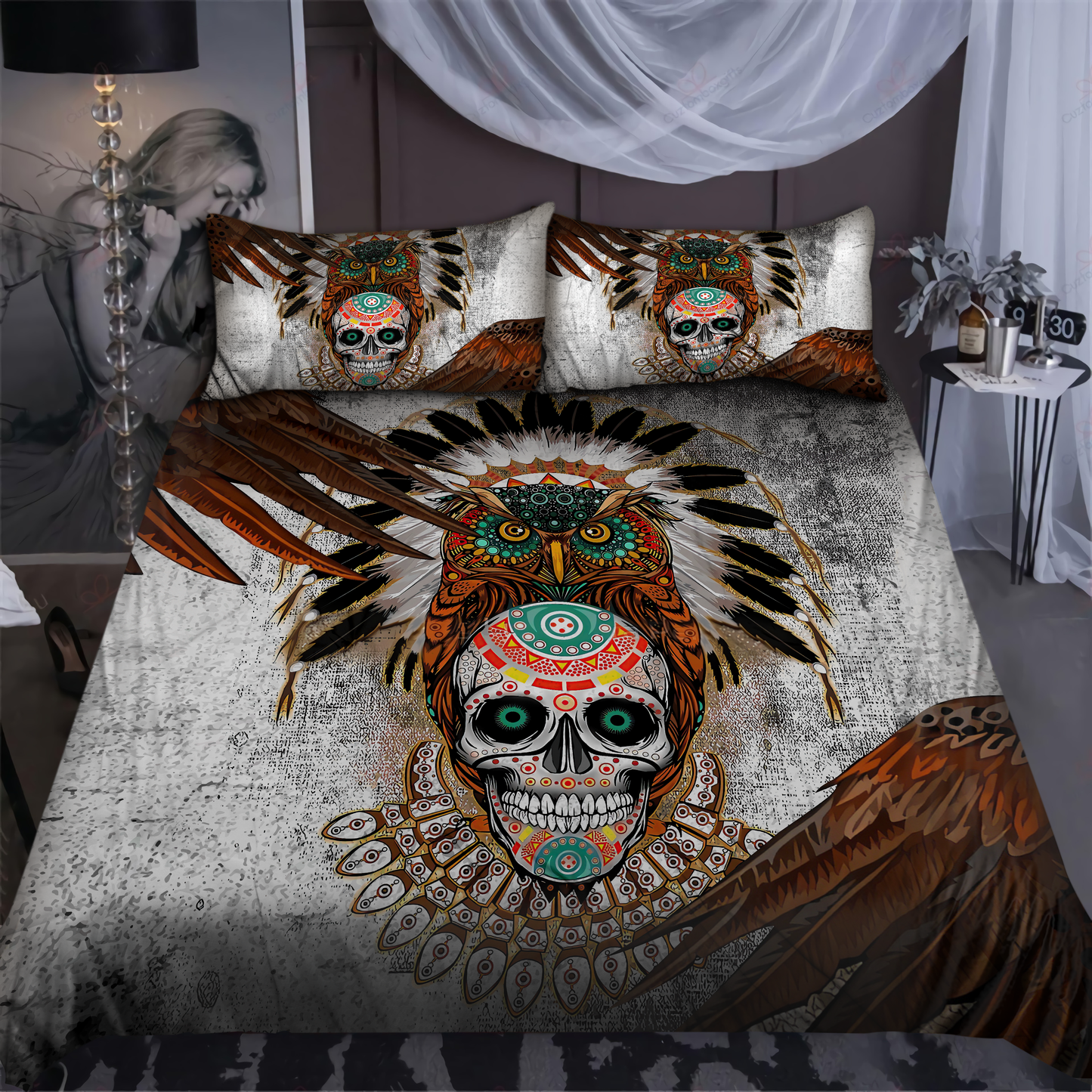 Sugar Native Skull Bedding Set