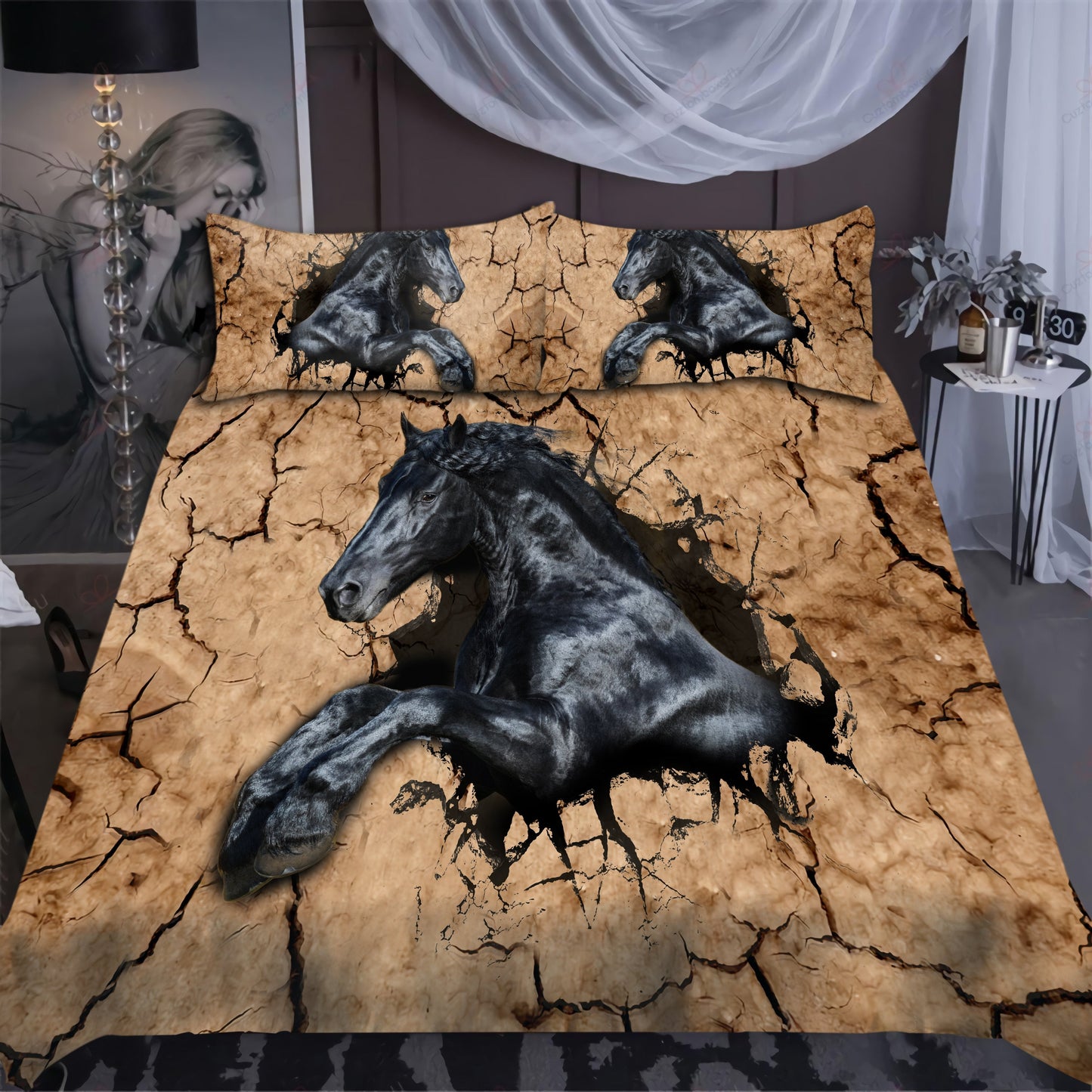 Black Horse Bedding Set DQB07222005