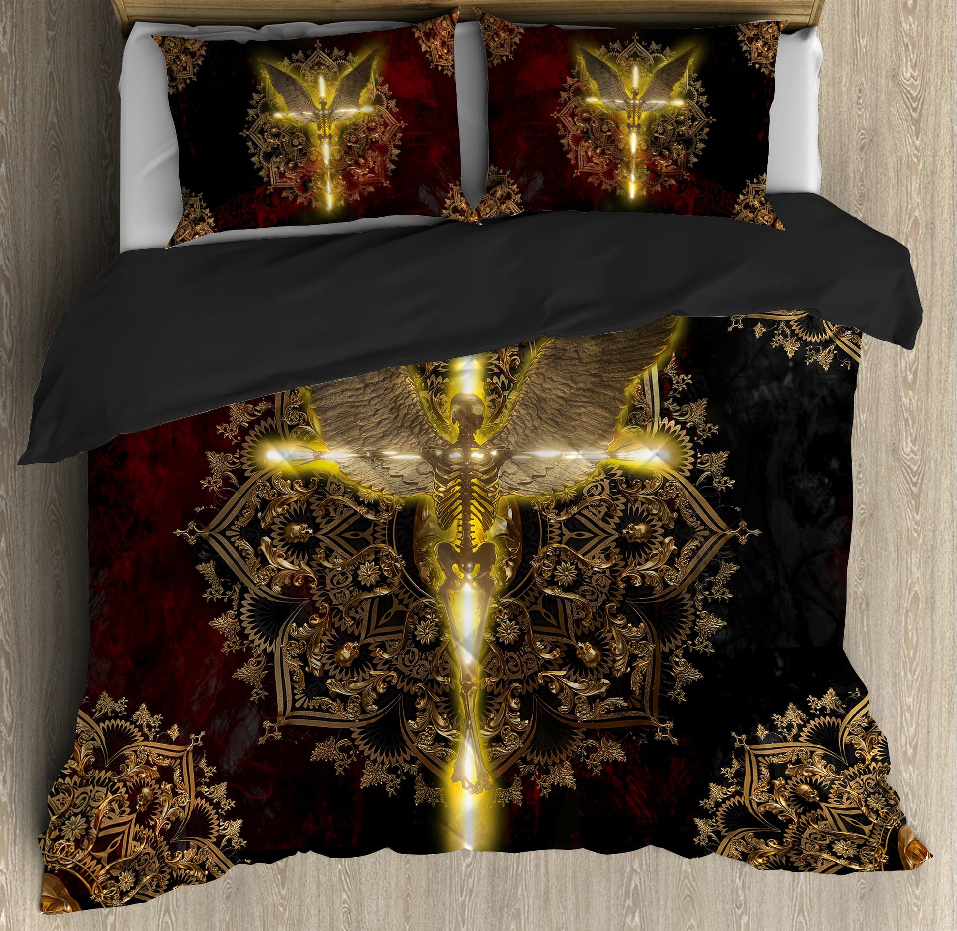 Angel & Demon Skull Art Bedding Set HAC060701-NM-Bedding Set-NM-Twin-Vibe Cosy™