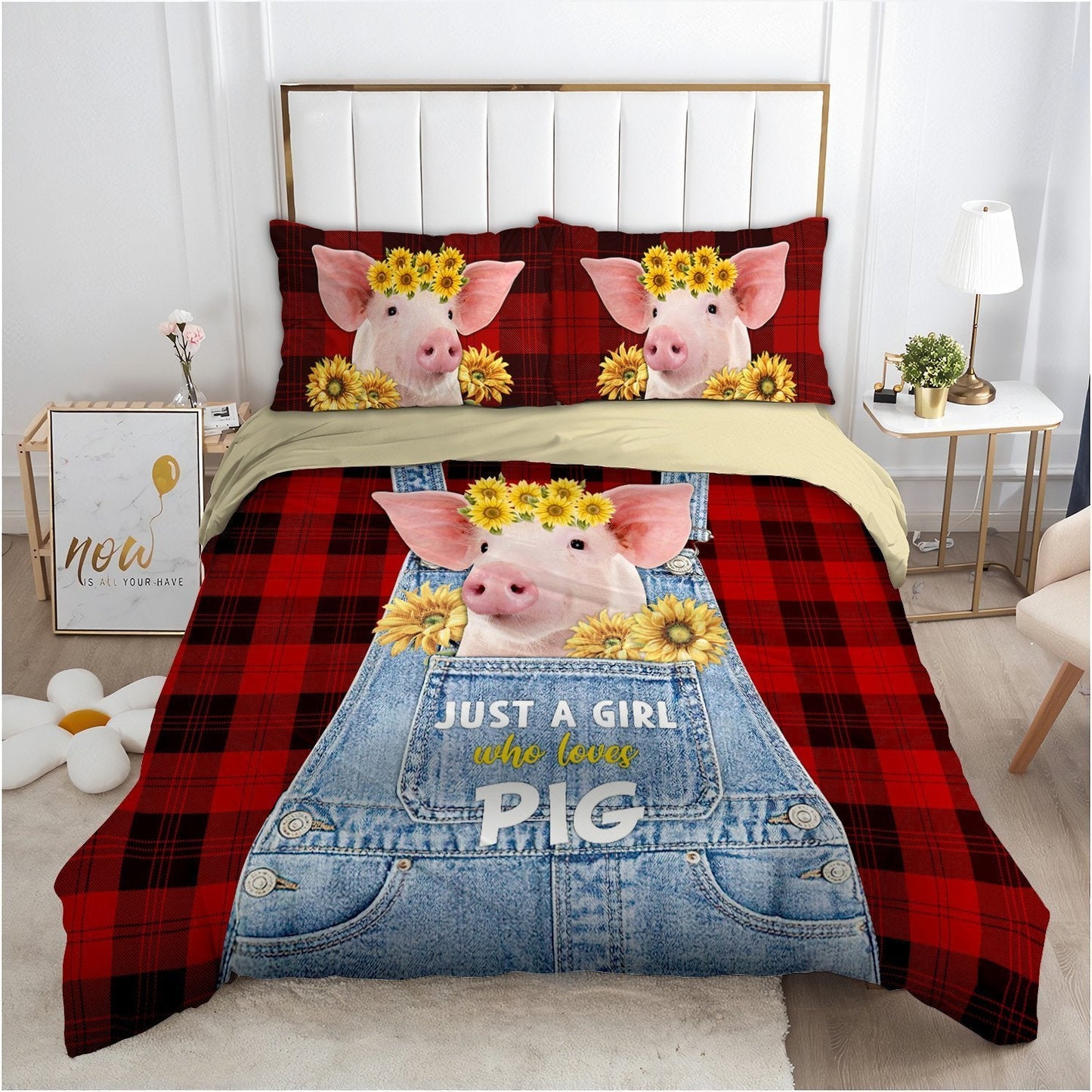 Beautiful Just A Girl Who Loves Pigs Bedding Set MEI09192002-MEI