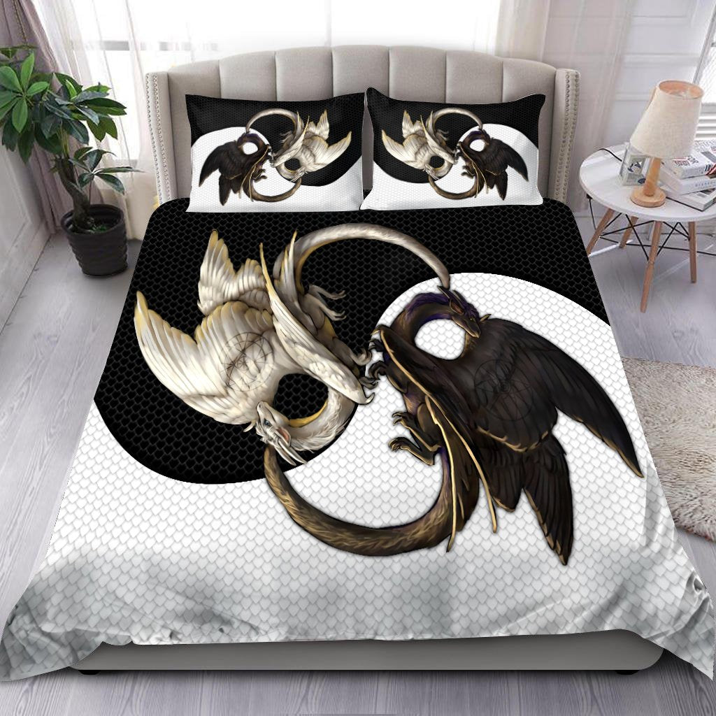 Black & White Dragon Bedding Set HAC290601-Bedding Set-NM-Twin-Vibe Cosy™