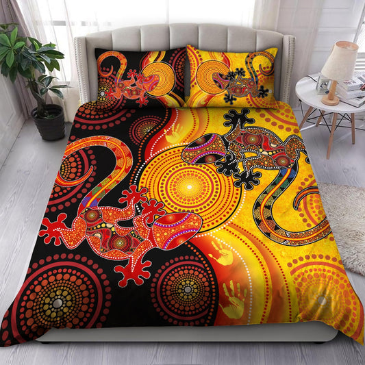 Aboriginal Australia Indigenous Lizards and the Sun Bedding Set
