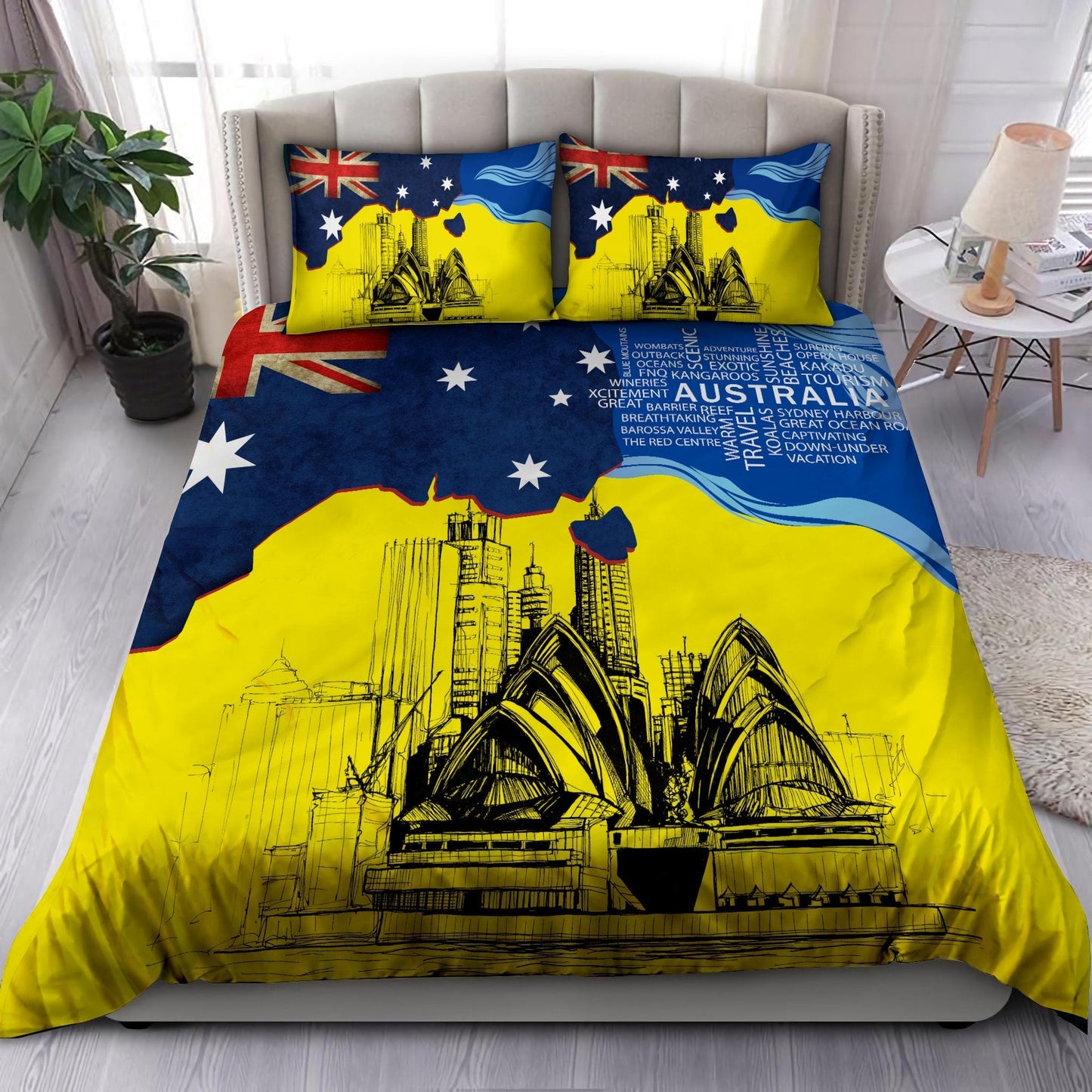 Tmarc Tee Australia Architectural Yellow Painting Art Bedding Set