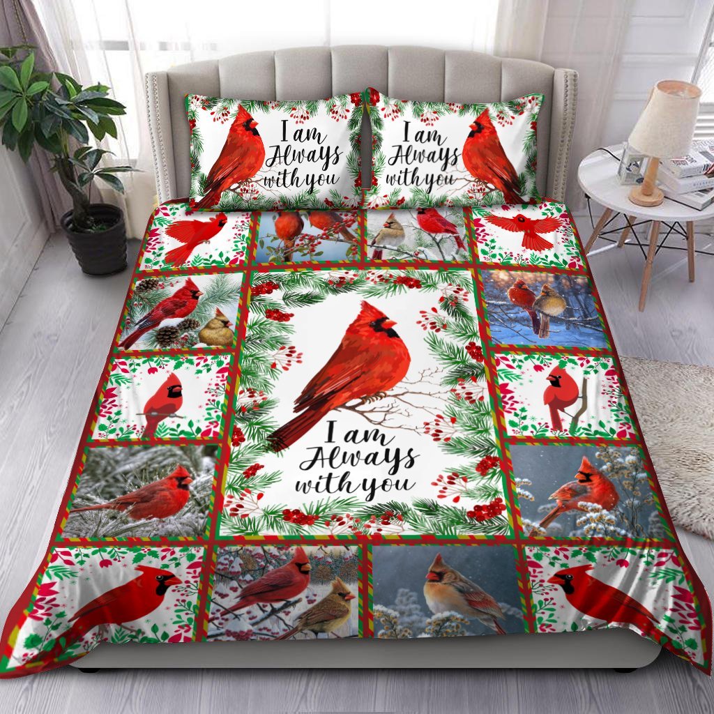 Beautiful Cardinal Birds I am always with you Bedding Set