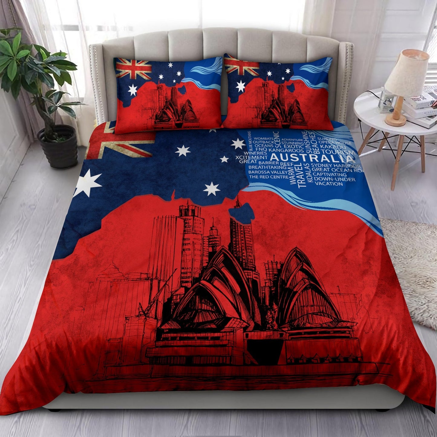 Tmarc Tee Australia Architectural Red Flag Painting Art Bedding Set