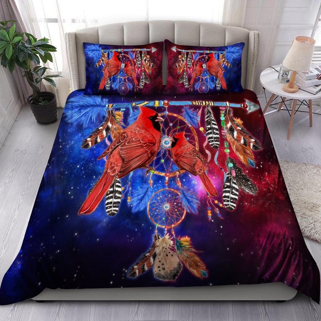 Beautiful Cardinal Birds Dreamcatcher Bedding Set