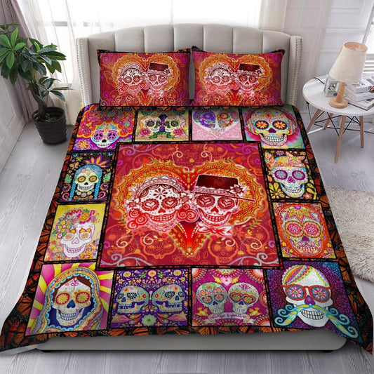 Sugar Skull Couple Bedding Set AM082028
