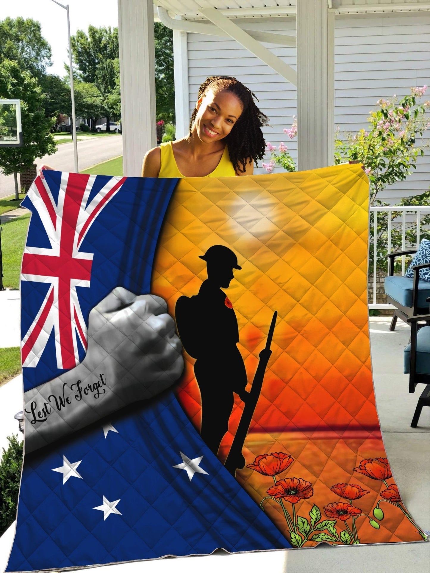 Tmarc Tee Anzac Day Lest we forget Australia Quilt