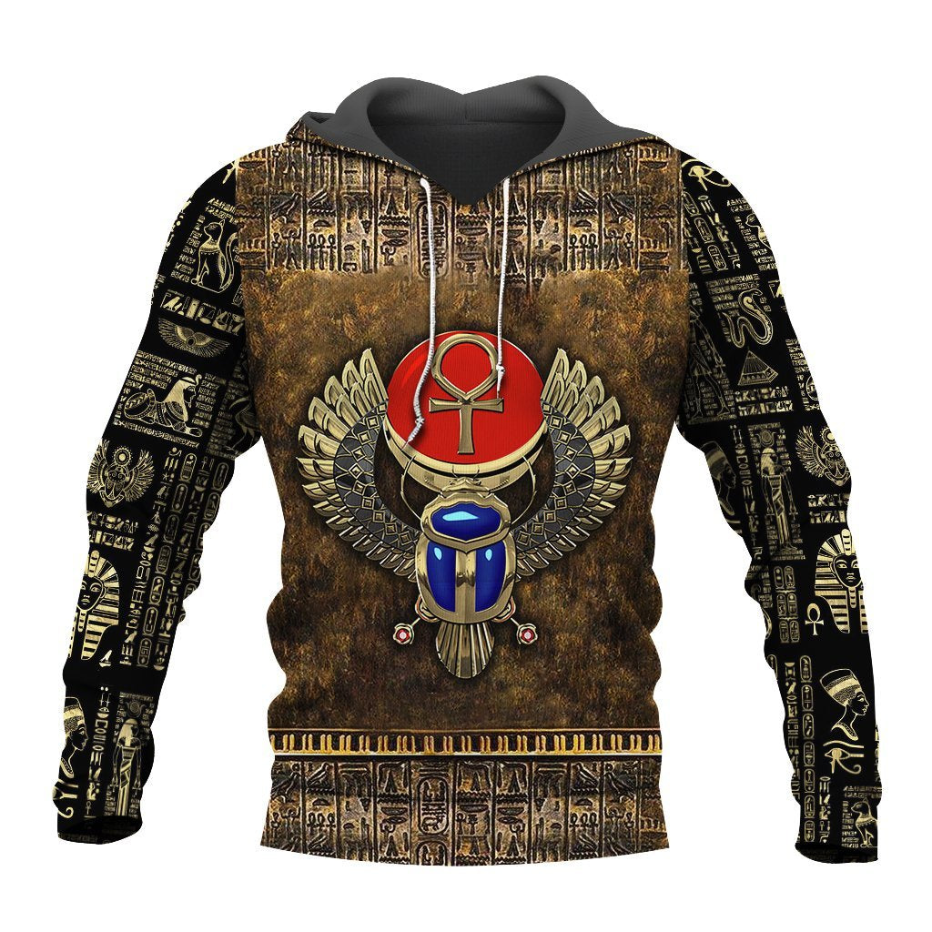 Ancient Egypt Winged Scarab With Ankh 3D All Over Printed Shirt Hoodie For Men And Women MP1003 - Amaze Style™-Apparel