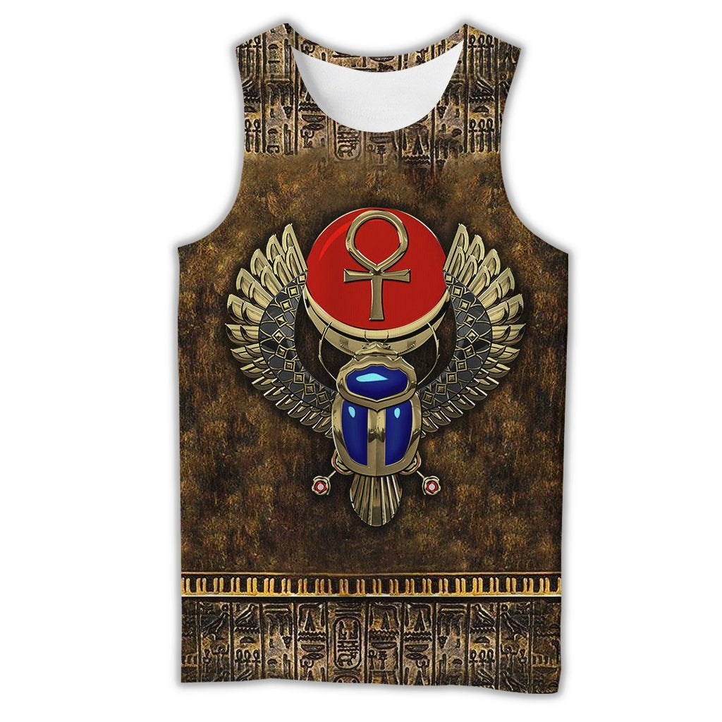 Ancient Egypt Winged Scarab With Ankh 3D All Over Printed Shirt Hoodie For Men And Women MP1003 - Amaze Style™-Apparel