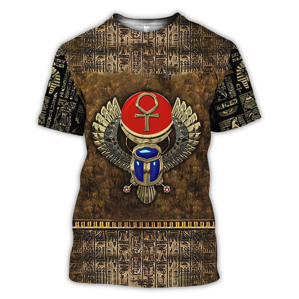 Ancient Egypt Winged Scarab With Ankh 3D All Over Printed Shirt Hoodie For Men And Women MP1003 - Amaze Style™-Apparel