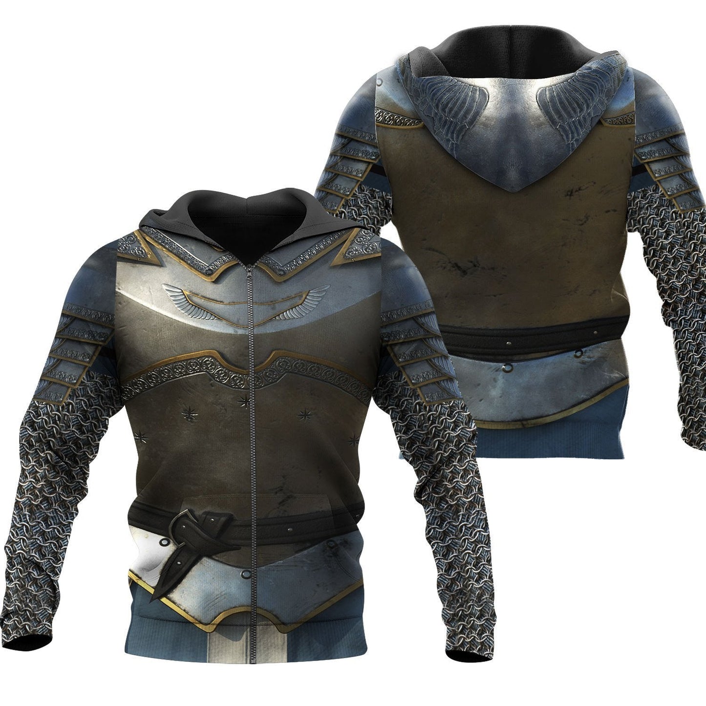 3D All Over Printed Chainmail Knight Medieval Armor Tops MP250202 - Amaze Style™-Apparel