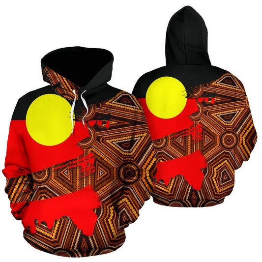 Aboriginal Flag And Pattern 3D All Over Printed Hoodie MP514 - Amaze Style™-Apparel