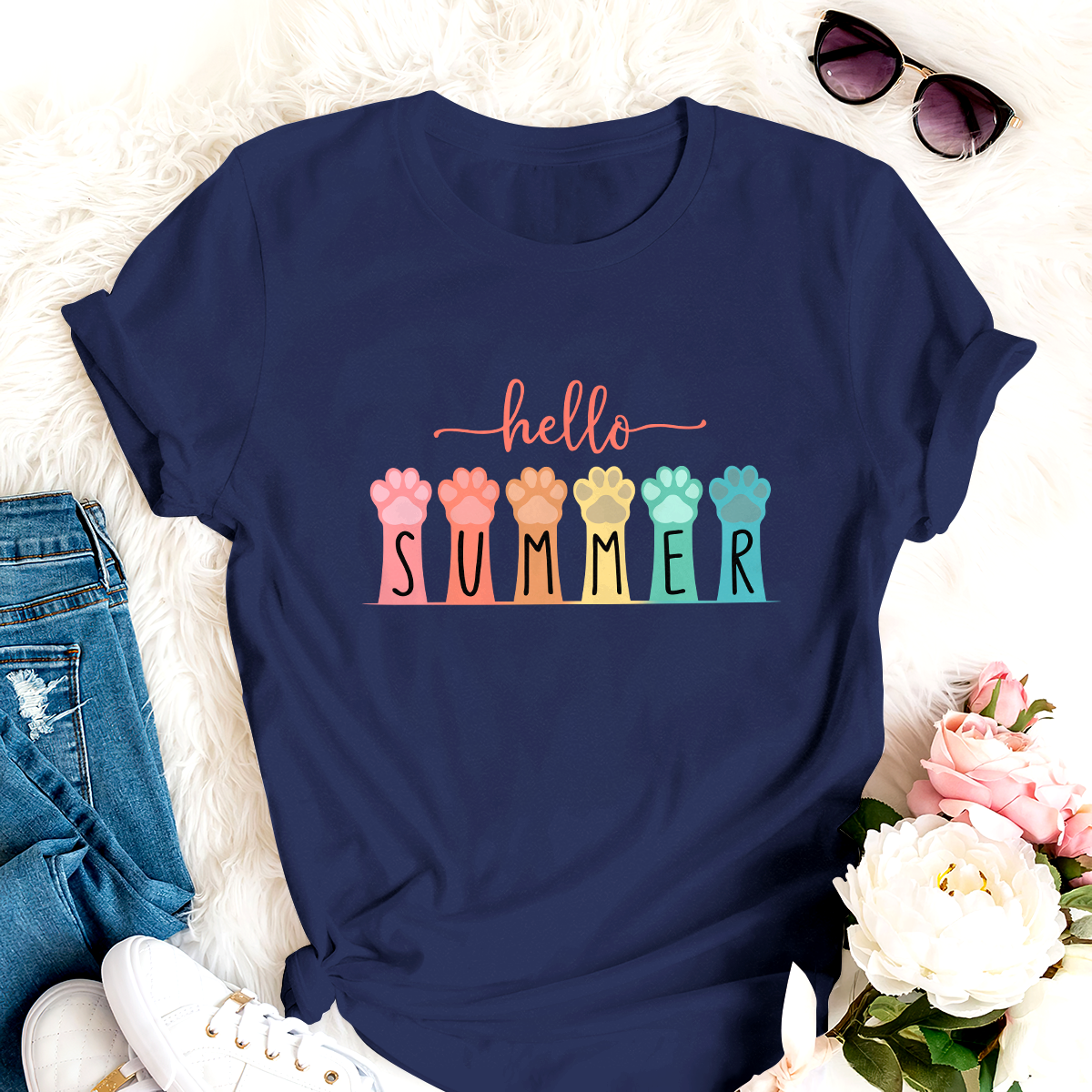 Hello Summer Special Amazing Shirt For Dog Lover Paw
