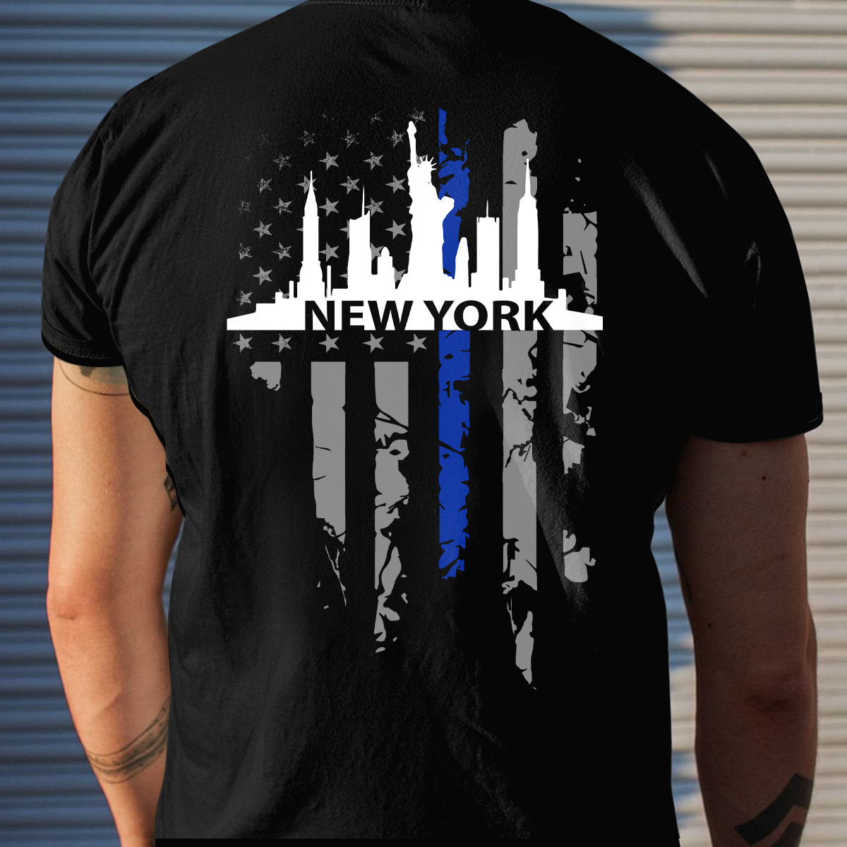 Thin Blue Line T-shirt Special Gift For Policeman New York Shirt